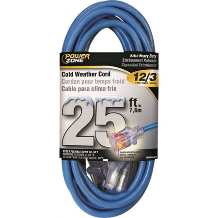 POWERZONE Cord Ext Cold Lt 12/3X25Ft Blu ORCW511825